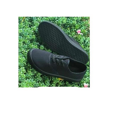 Women and ladies Full black color canvas shoes flat rubber sole casual shoes for female