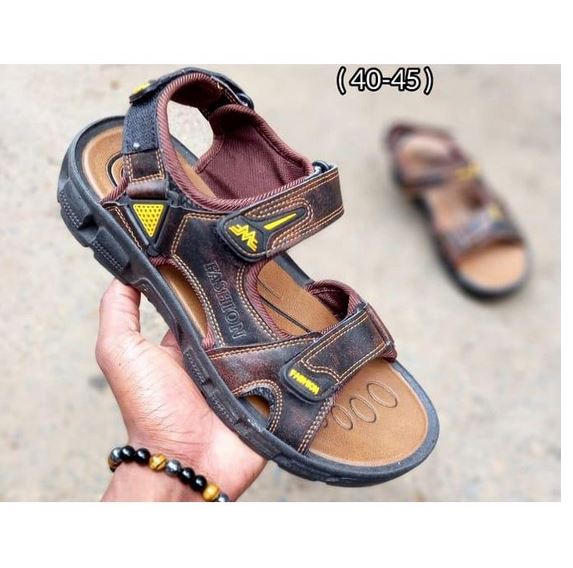 BROWN MEN SANDALS QUALITY LEATHER MEN OPEN SHOES & SLIDES VERY COMFORTABLE AND DURABLE SANDLES
