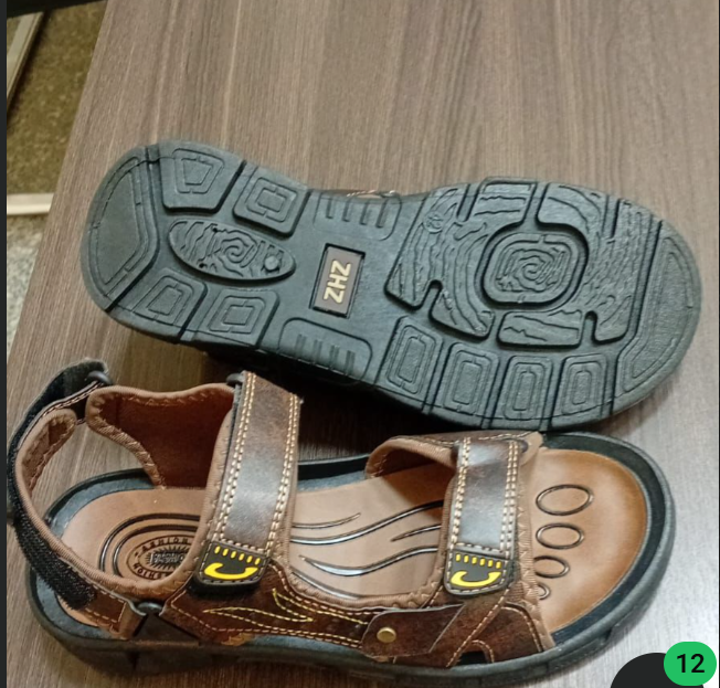 BROWN MEN SANDALS QUALITY LEATHER MEN OPEN SHOES & SLIDES VERY COMFORTABLE AND DURABLE SANDLES