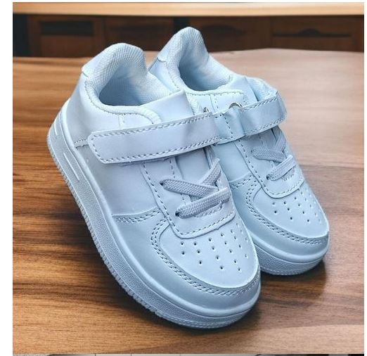 All-white Sneakers.cute Airforce 1 Spring Autumn Boys Girl's Kids White Fashion Casual Shoes Non-slip Sneakers Sports Shoes PVC Unisex Print Rubber Mesh.