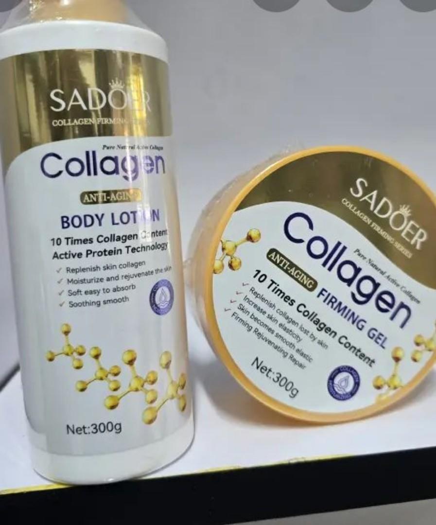 Sadoer Collagen Anti-Aging Hand & Body Lotion+Sadoer Collagen anti-aging firming gel Anti-wrinkle Hydrating Moisturizing(
2pc)