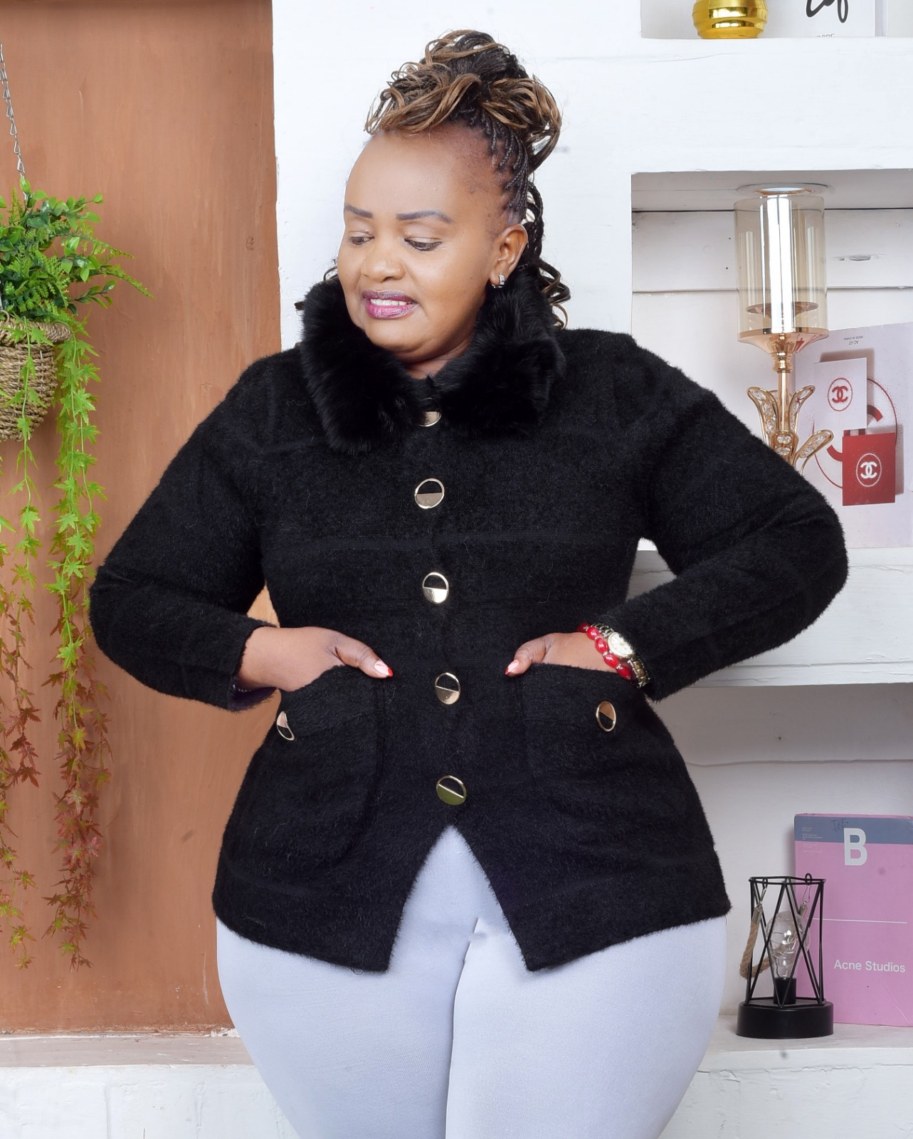 Women Woolen Zipper Sweater Free Size Warm Soft Knit Cardigan Jacket Stylish Long Sleeve Zip Up Sweater Comfortable Casual Winter Fashion Outerwear