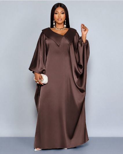 Women Long Sleeve Elegant Kaftan Dera Free Size Luxury Maxi Dress Classy Modest Fashion Outfit Comfortable Flowing Gown Rich Elegant Look for Parties Events and Daily Wear