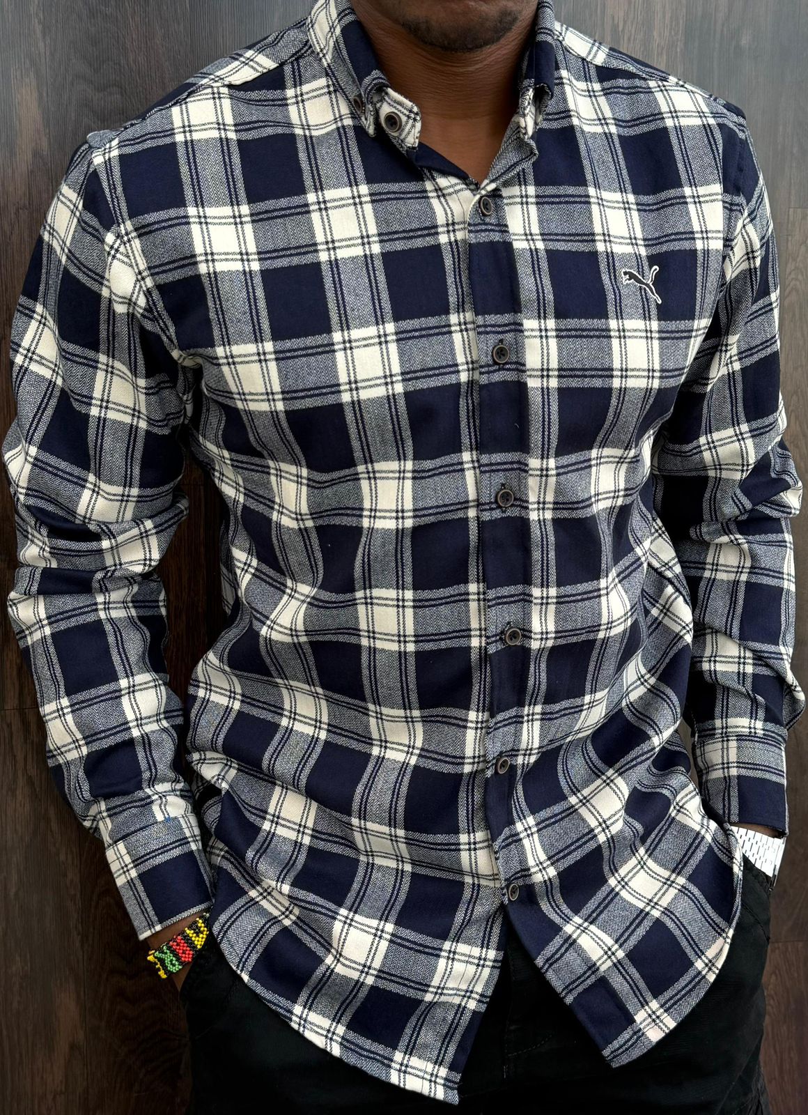 Men’s Casual Checked Long Sleeve Shirt Premium Cotton Plaid Button Down Shirt Smart Casual Office Wear Comfortable Breathable Fashion Shirt for Men Size M-3XL