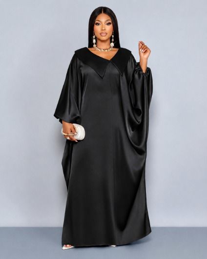 Women Long Sleeve Elegant Kaftan Dera Free Size Luxury Maxi Dress Classy Modest Fashion Outfit Comfortable Flowing Gown Rich Elegant Look for Parties Events and Daily Wear