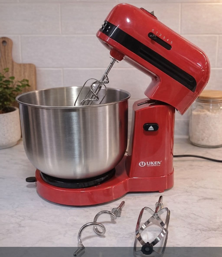 🍰✨ MULTI-FUNCTIONAL ELECTRIC BAKING MIXER ✨🍰UPGRADE YOUR BAKING EXPERIENCE WITH THIS POWERFUL AND STYLISH ELECTRIC STAND MIXER DESIGNED TO MAKE MIXING, WHISKING, KNEADING, AND BAKING EASIER