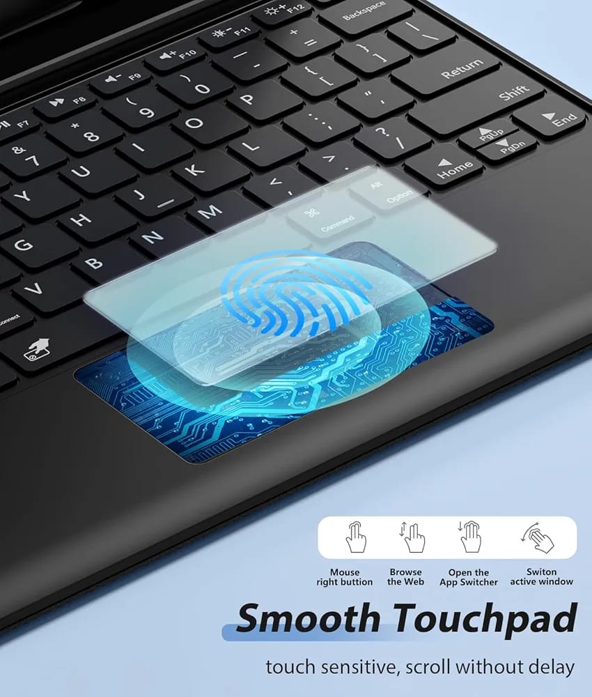 iPad Pro 13 Inch Case with Keyboard (M5/M4) 2025/2024, Magnetic Wireless Detachable Keyboard with Multi-Touch Trackpad 7 Colors Backlit Stain Proof Folio Cover for iPad Pro 13 Inch, Black
100+ bought
