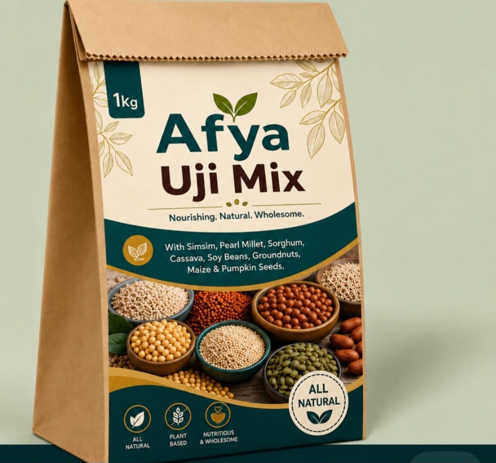 Afya Uji Mix/weight gain porridge that contains simsim, pearl millet, sorghum,Cassava, soy beans, groundnuts, maize and pumpkin seeds