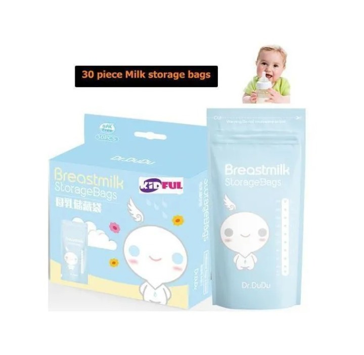 Dr. Dudu Breast Milk Storage Bags - Leak-Proof, BPA-Free, Pre-Sterilized, 150-250ml Capacity