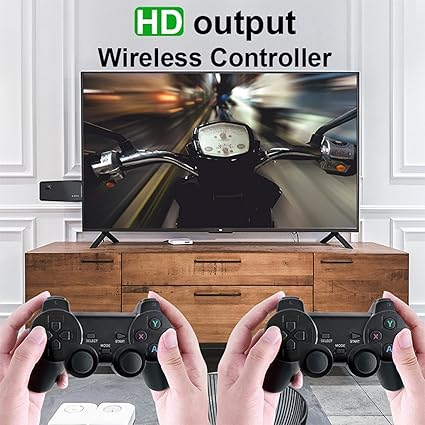 Wireless Retro Game Console,Retro Stick Game,Wireless Retro Play Game Dongle,4K HD Plug and Play Retro Arcade TV Gaming Console with Built-in 9 Emulators,Built in Games