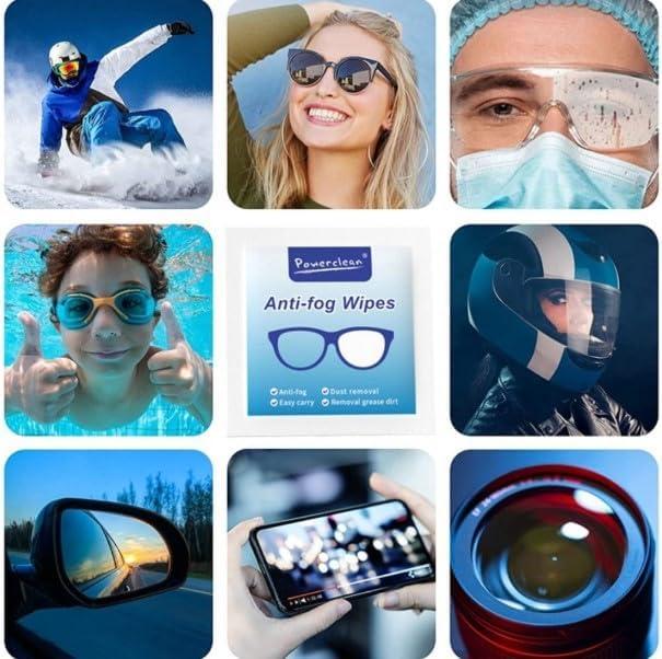 Anti-Fog Wipes for Glasses – Eye Glasses Cleaner Wipes, 100 Pack, Individually Wrapped, Pre-Moistened, Quick-Dry, Scratch-Free for Goggles, Camera, Watch, Lens, Laptop, Phone Screens + Lens Cleaner  L