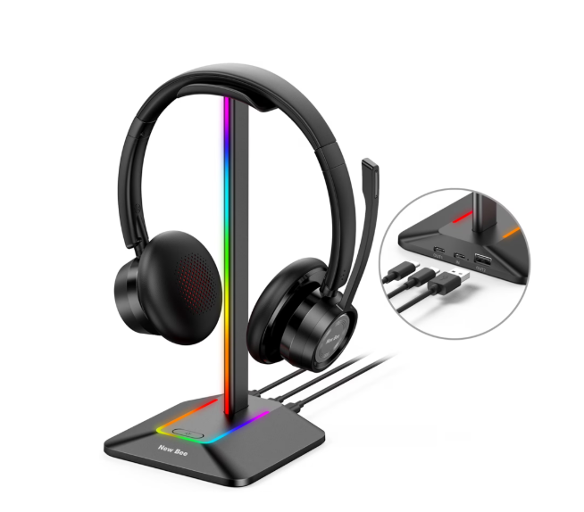 Z8 RGB Headphones Holder with 2 USB Port Desk Gaming Headset Cool Display Holder