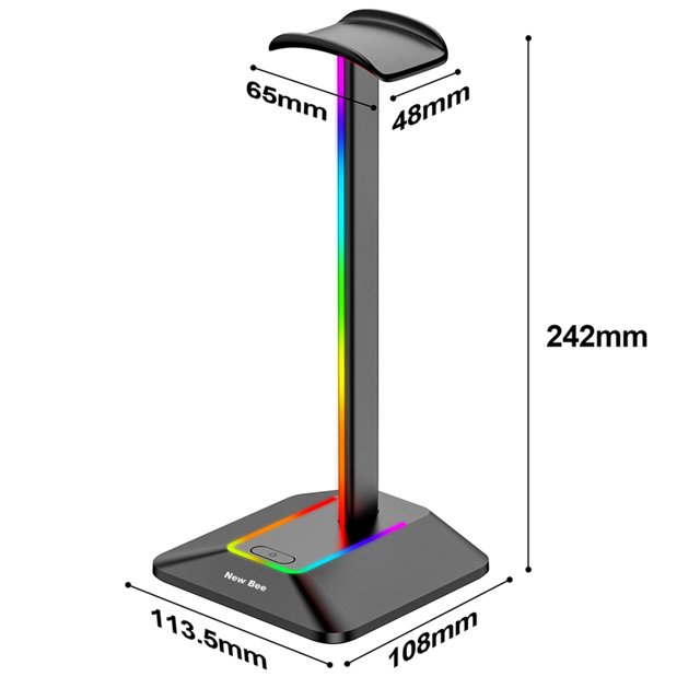 Z8 RGB Headphones Holder with 2 USB Port Desk Gaming Headset Cool Display Holder