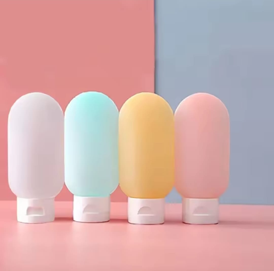 4Pcs Travel Bottle Set 60ml Refillable Silicone Squeeze Bottles Leak Proof Toiletry Containers for Shampoo Lotion Cosmetics Travel Kit