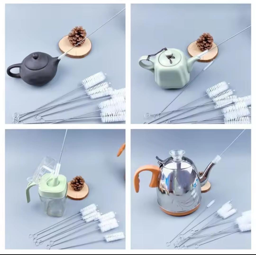 10Pcs Multi-Purpose Cleaning Brush Set Bottle Tube Nozzle Cleaning Brushes Fine Bristles Kit for Narrow Openings Hoses Straws and Containers