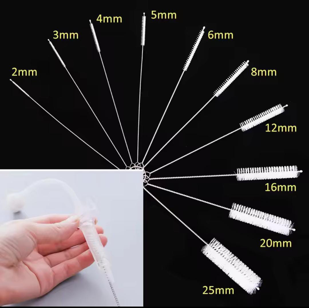 10Pcs Multi-Purpose Cleaning Brush Set Bottle Tube Nozzle Cleaning Brushes Fine Bristles Kit for Narrow Openings Hoses Straws and Containers