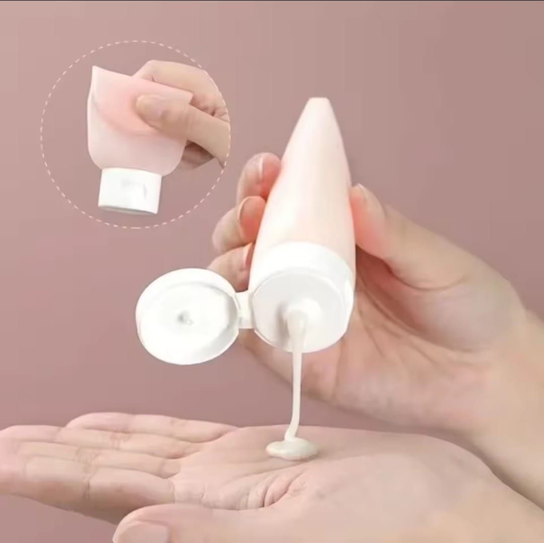 4Pcs Travel Bottle Set 60ml Refillable Silicone Squeeze Bottles Leak Proof Toiletry Containers for Shampoo Lotion Cosmetics Travel Kit