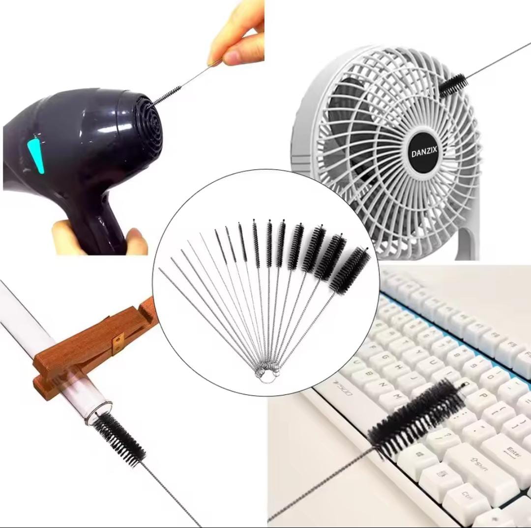 10Pcs Multi-Purpose Cleaning Brush Set Bottle Tube Nozzle Cleaning Brushes Fine Bristles Kit for Narrow Openings Hoses Straws and Containers