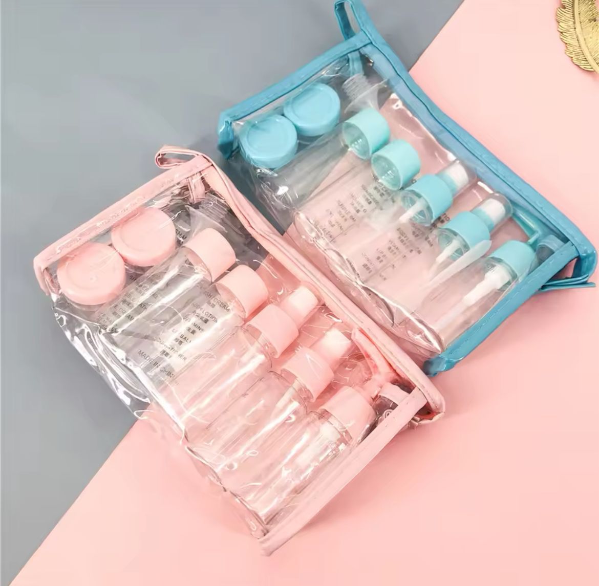 10PCS Refillable Travel Bottles Kit – Leak-Proof Portable Toiletry Containers Set, Flight Size PET Bottles for Shampoo, Lotion, Soap, Cream & Cosmetics
