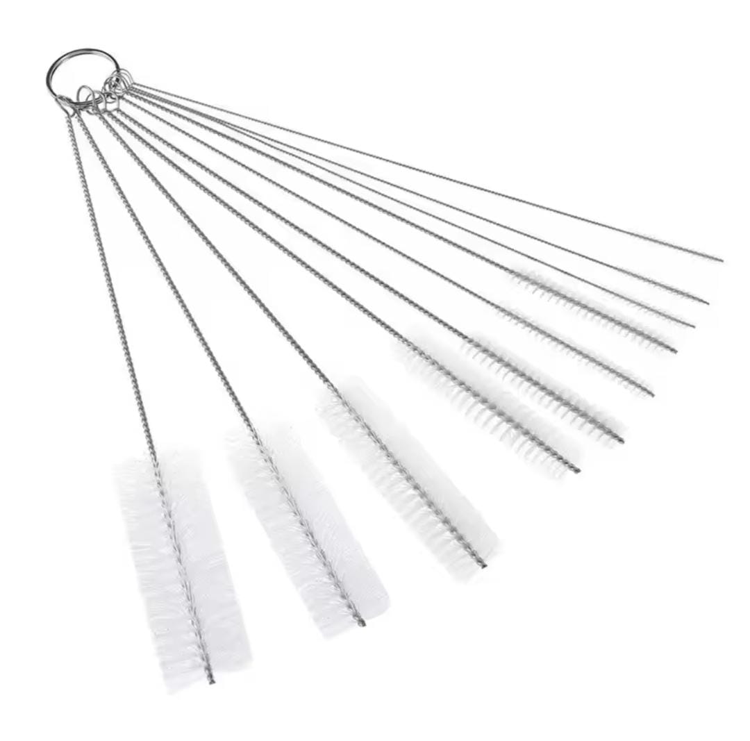 10Pcs Multi-Purpose Cleaning Brush Set Bottle Tube Nozzle Cleaning Brushes Fine Bristles Kit for Narrow Openings Hoses Straws and Containers