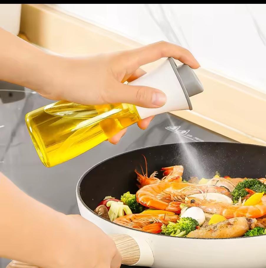 Round Glass Oil Sprayer Bottle Leakproof Food Grade Oil Spray Dispenser for Cooking Baking BBQ Salad Kitchen Spray Bottle