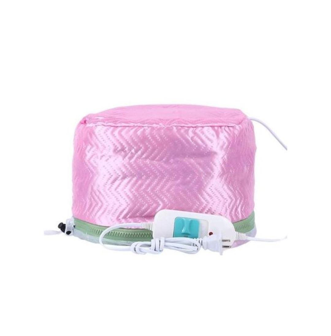 Professional Electric Hair Steamer Thermal Cap with 3-Level Heat Control, Waterproof Inner Lining, Overheat Protection & Detachable Washable Design – Pink (220V)