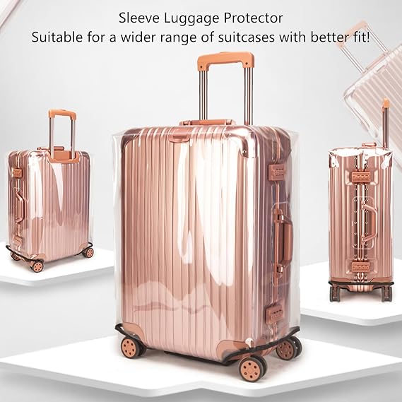 Clear Suitcase Cover PVC Protector | Waterproof Transparent Luggage Cover Protective Bag, for Plastic Trolley Case Protect Suitcases from Scratch