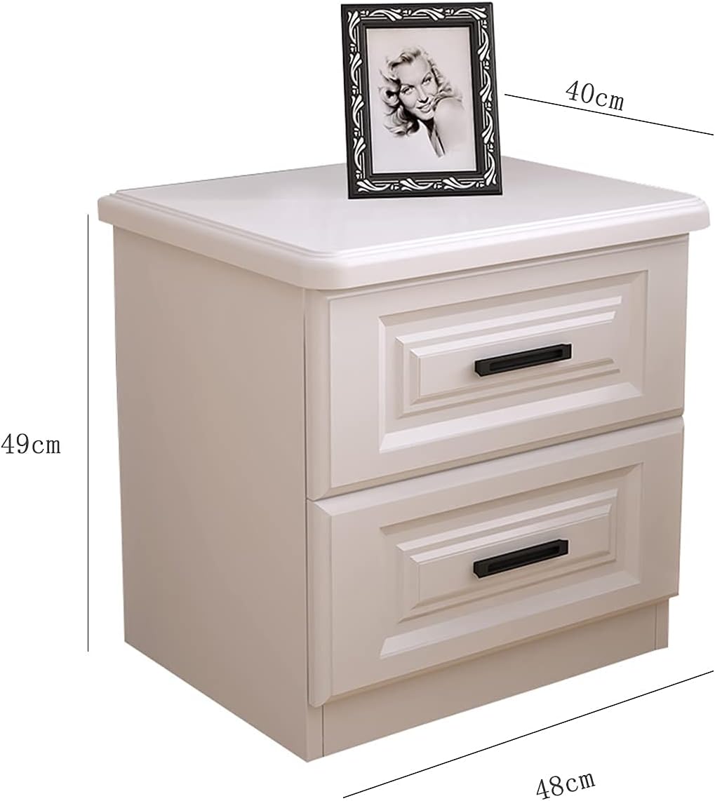 Bedside Table White Simple And Modern Bedroom Storage Cabinet Bedside Table Suitable For Bedroom Side Table With Drawer And Shelf End Table，48x40x49cm.