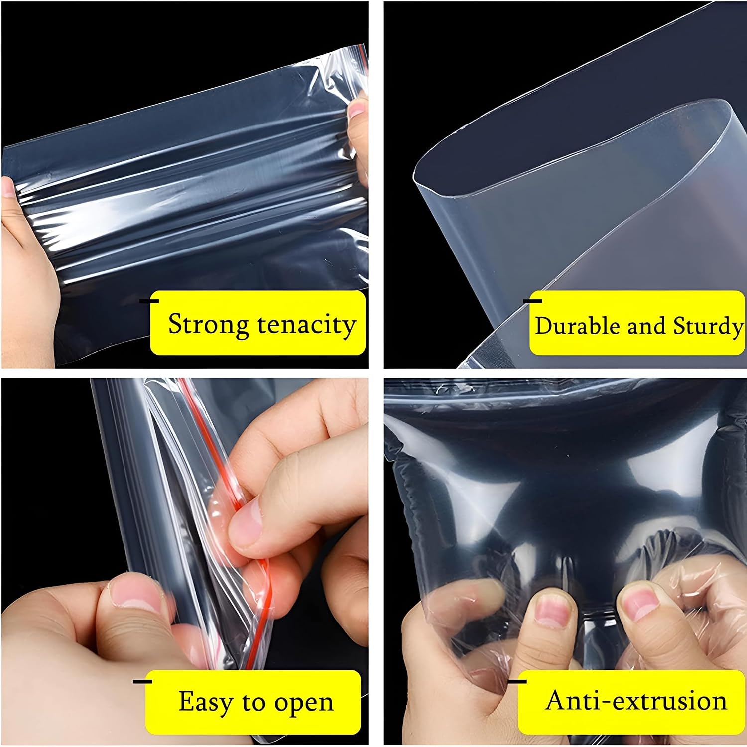 Reusable Ziplock Bags -50pcs-Pack | Multi-Size Food Grade Plastic | Leak-Proof, Microwave & Freezer Safe | Perfect for Kitchen, Office, Industrial & Fridge Storage