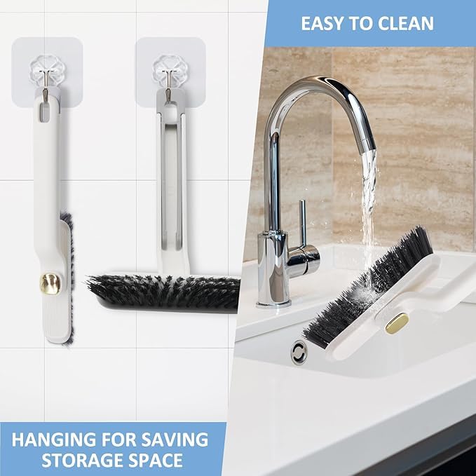 Multi-Function Bathroom Plastic Cleaning Brush, Tiles Cleaning Brush, Hard Bristle Rotating Crevice Gap Cleaning Brushes for Bathroom, Floor Cleaner Brush