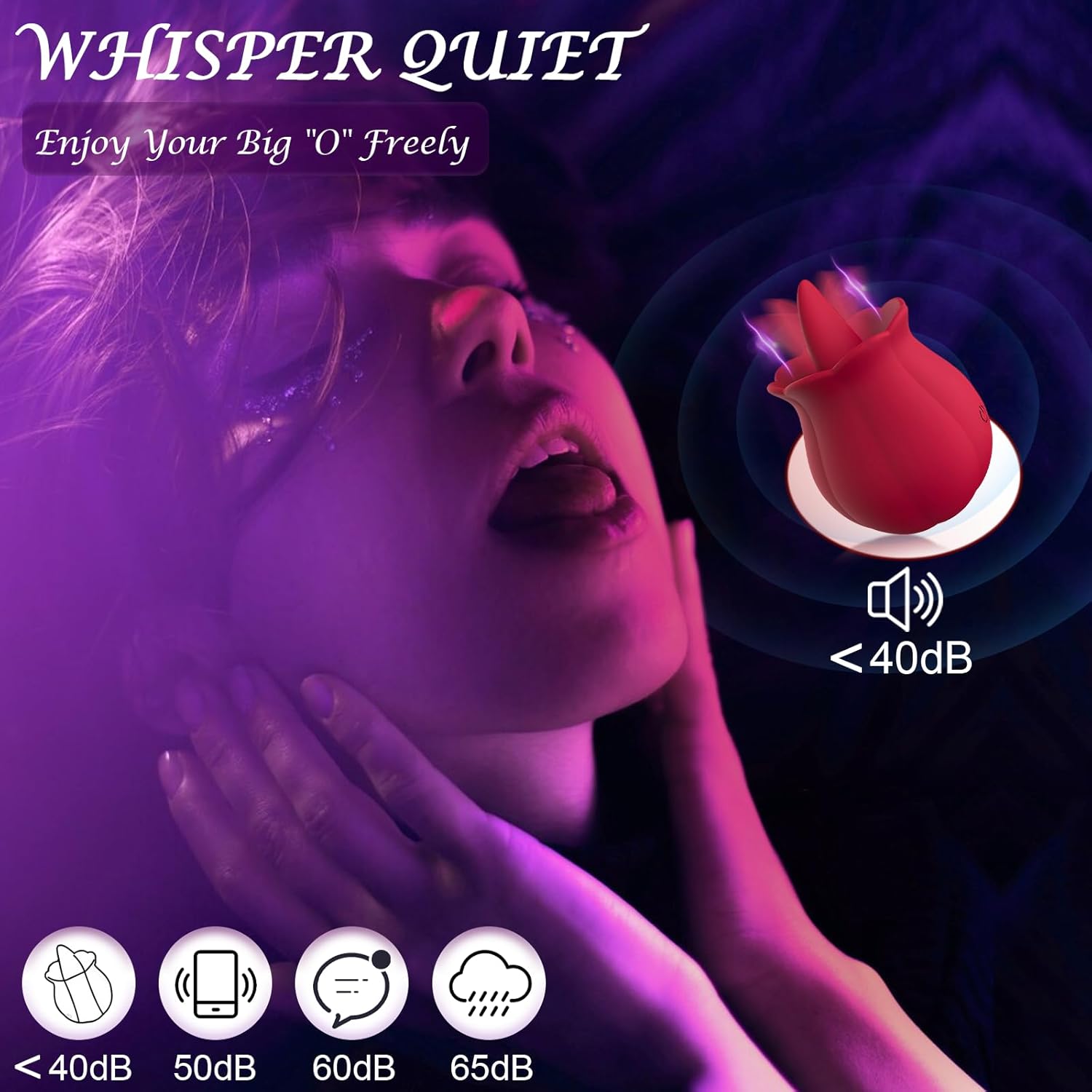 Tongue Clitoral Rose Vibrator, Adult Toys Vibration Stimulator for Women | Licking Rose Adult Toy | 10 Speed Vibrating, for Couples