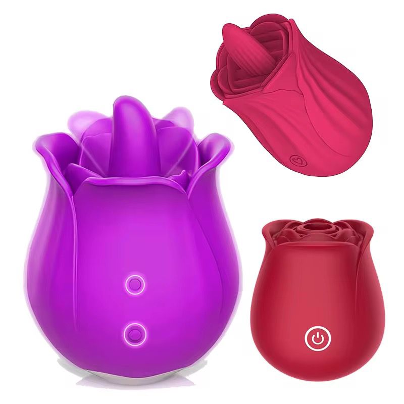 Tongue Clitoral Rose Vibrator, Adult Toys Vibration Stimulator for Women | Licking Rose Adult Toy | 10 Speed Vibrating, for Couples