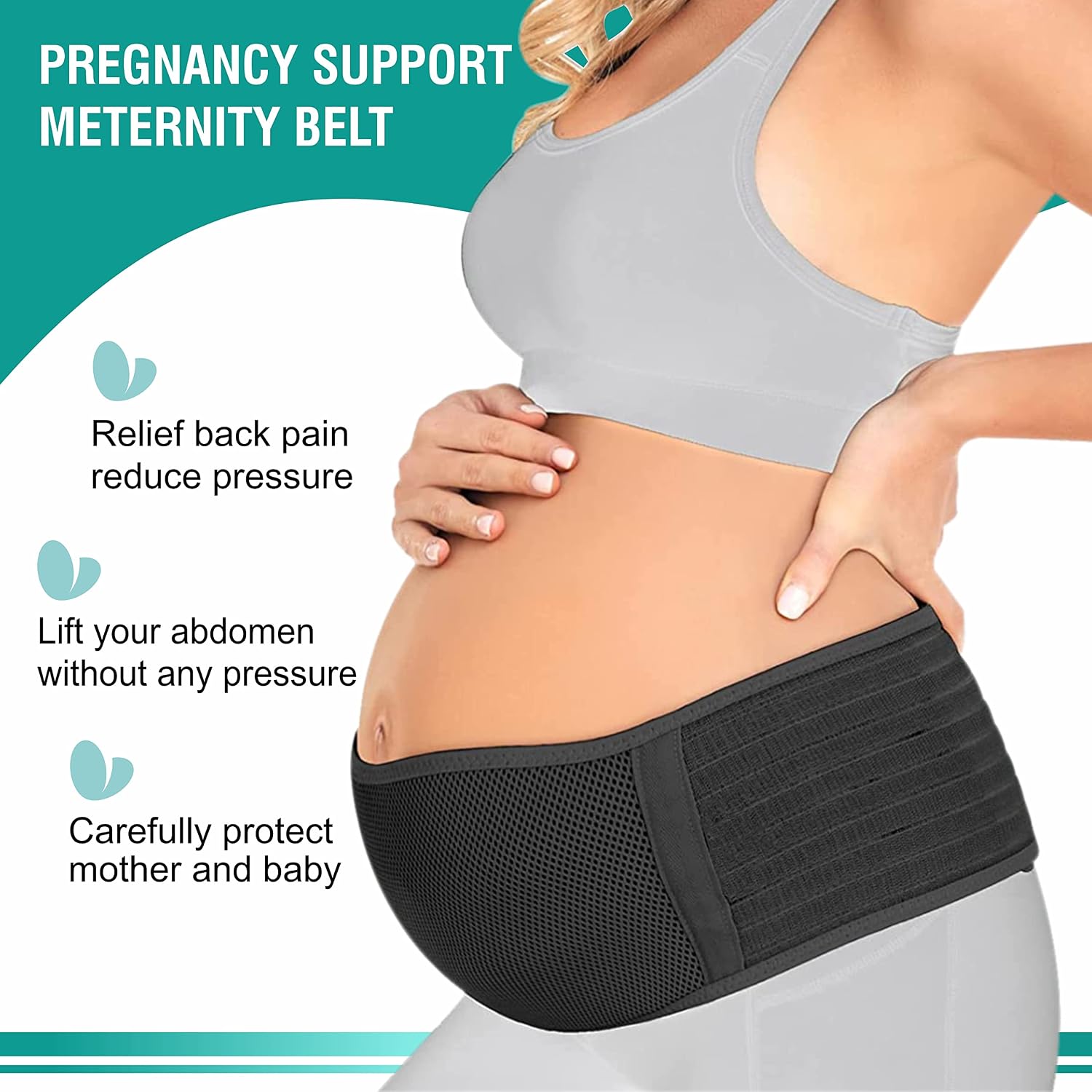 Maternity Belly Support Belt For Pregnancy (Black)