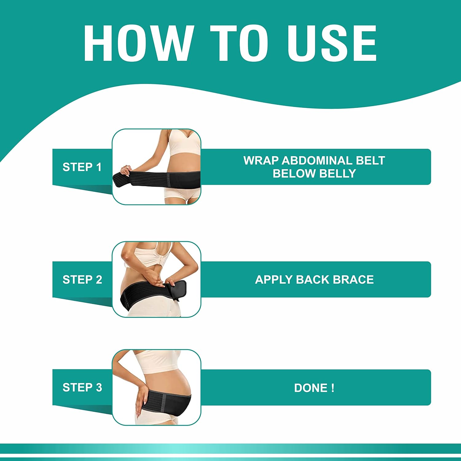 Maternity Belly Support Belt For Pregnancy (Black)
