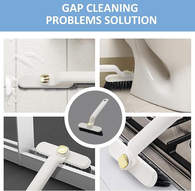 Multi-Function Bathroom Plastic Cleaning Brush, Tiles Cleaning Brush, Hard Bristle Rotating Crevice Gap Cleaning Brushes for Bathroom, Floor Cleaner Brush