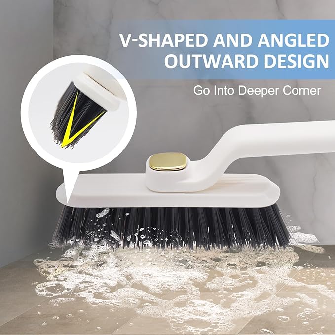 Multi-Function Bathroom Plastic Cleaning Brush, Tiles Cleaning Brush, Hard Bristle Rotating Crevice Gap Cleaning Brushes for Bathroom, Floor Cleaner Brush