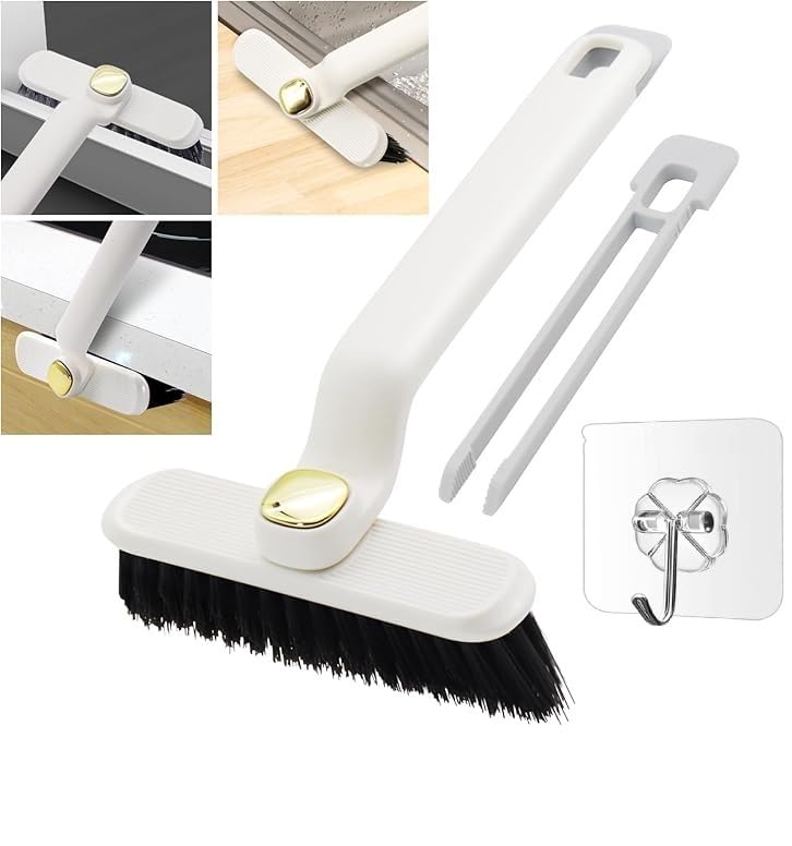 Multi-Function Bathroom Plastic Cleaning Brush, Tiles Cleaning Brush, Hard Bristle Rotating Crevice Gap Cleaning Brushes for Bathroom, Floor Cleaner Brush