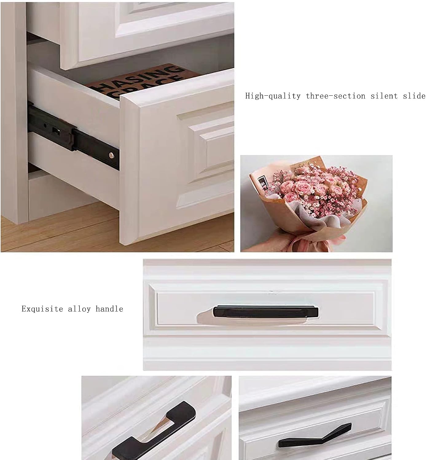 Bedside Table White Simple And Modern Bedroom Storage Cabinet Bedside Table Suitable For Bedroom Side Table With Drawer And Shelf End Table，48x40x49cm.