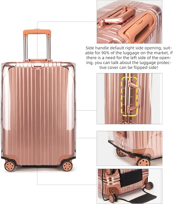 Clear Suitcase Cover PVC Protector | Waterproof Transparent Luggage Cover Protective Bag, for Plastic Trolley Case Protect Suitcases from Scratch