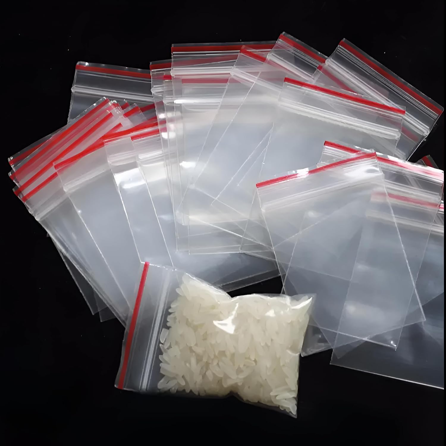Reusable Ziplock Bags -50pcs-Pack | Multi-Size Food Grade Plastic | Leak-Proof, Microwave & Freezer Safe | Perfect for Kitchen, Office, Industrial & Fridge Storage
