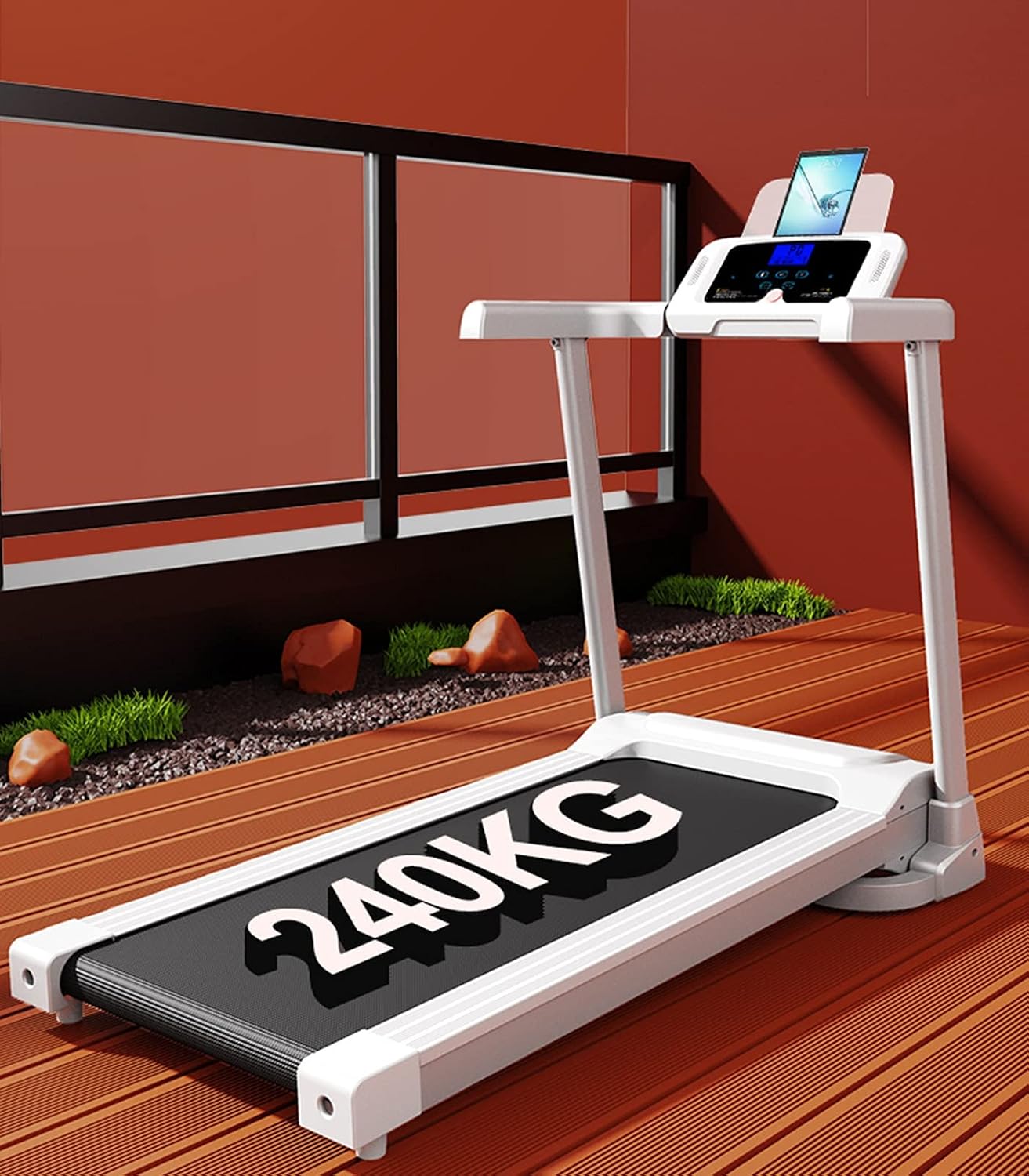 New Foldable Walking Pad / Treadmill With Bluetooth connectivity, manual incline option, and safety hand bars
