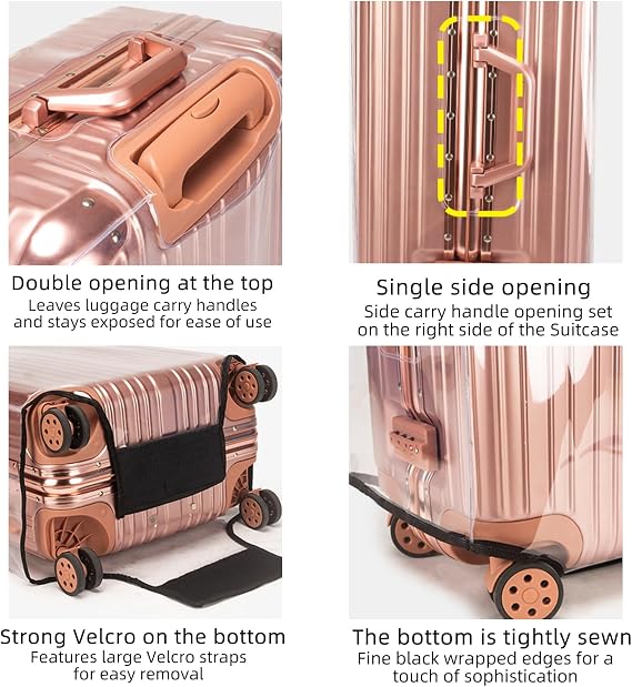 Clear Suitcase Cover PVC Protector | Waterproof Transparent Luggage Cover Protective Bag, for Plastic Trolley Case Protect Suitcases from Scratch
