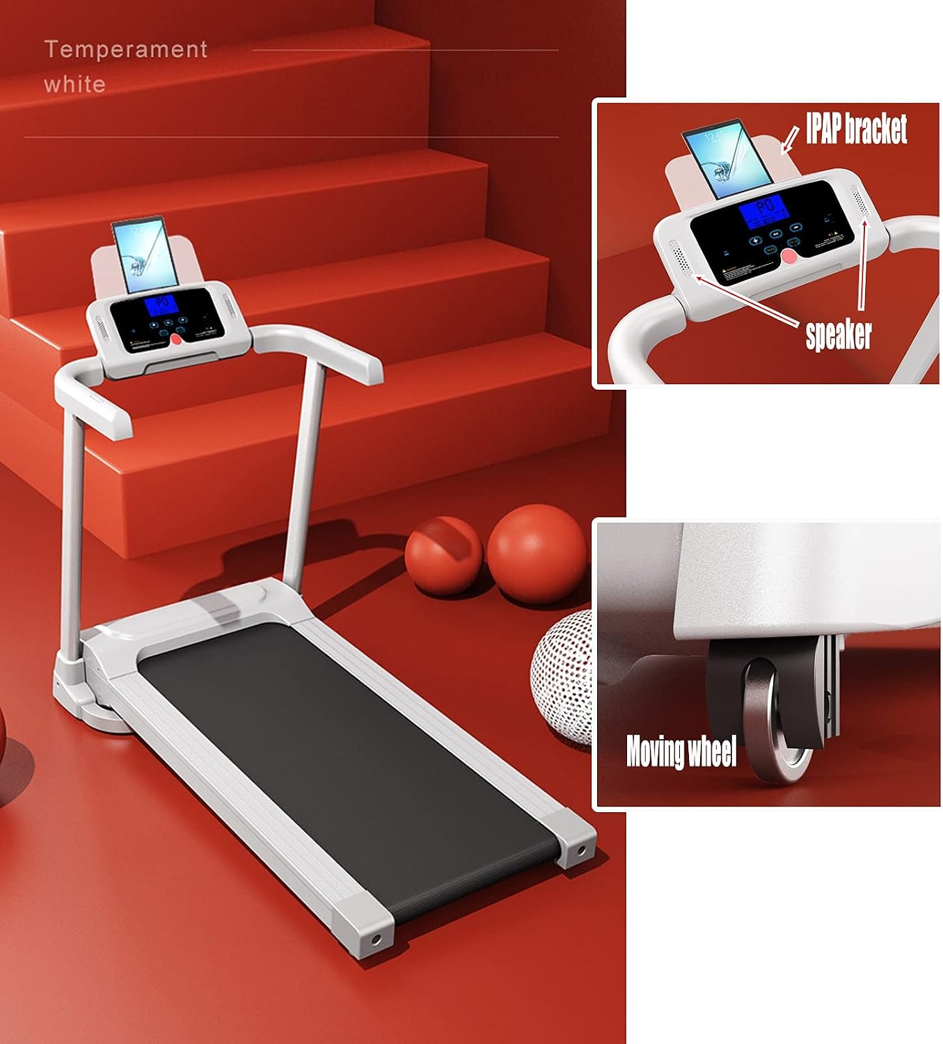 New Foldable Walking Pad / Treadmill With Bluetooth connectivity, manual incline option, and safety hand bars