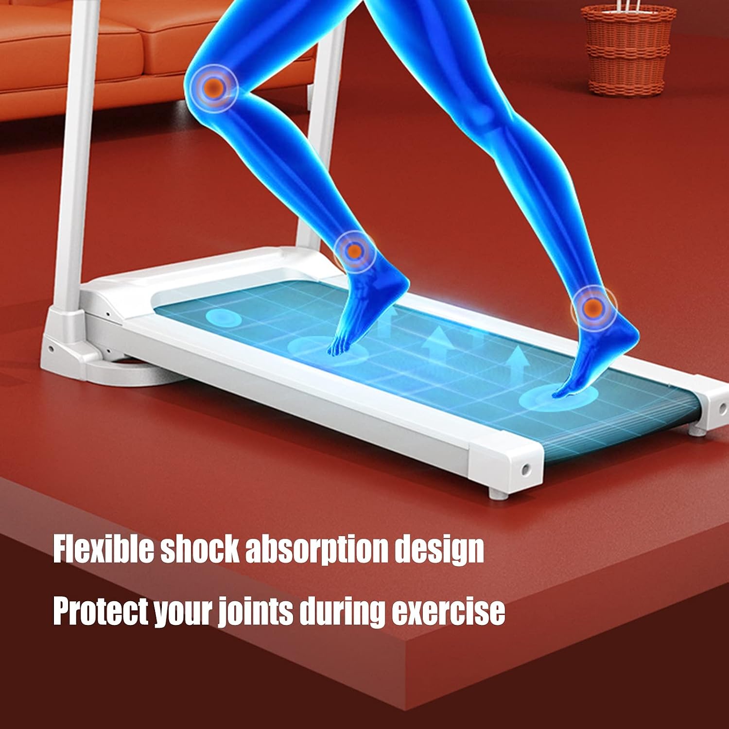 New Foldable Walking Pad / Treadmill With Bluetooth connectivity, manual incline option, and safety hand bars