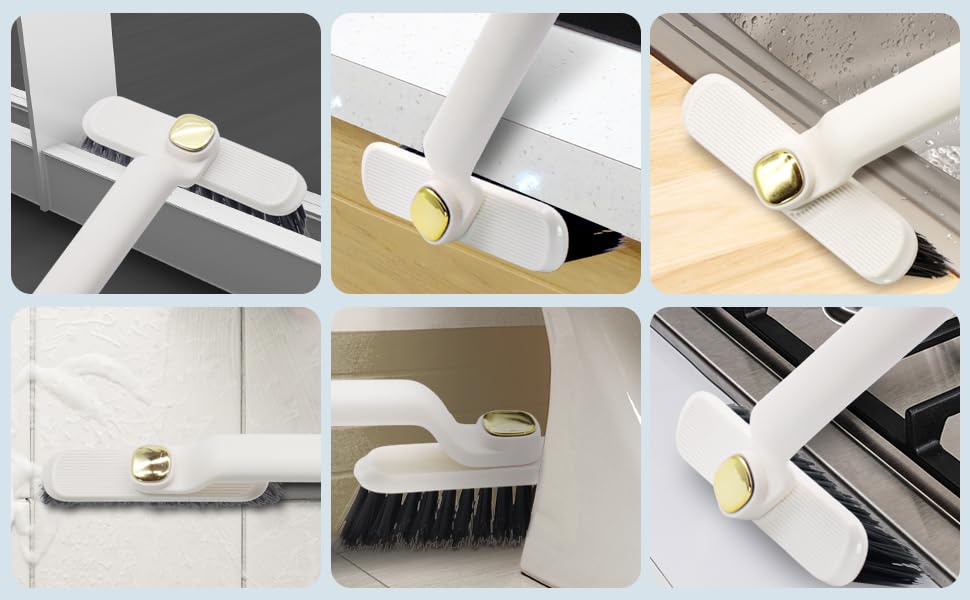 Multi-Function Bathroom Plastic Cleaning Brush, Tiles Cleaning Brush, Hard Bristle Rotating Crevice Gap Cleaning Brushes for Bathroom, Floor Cleaner Brush