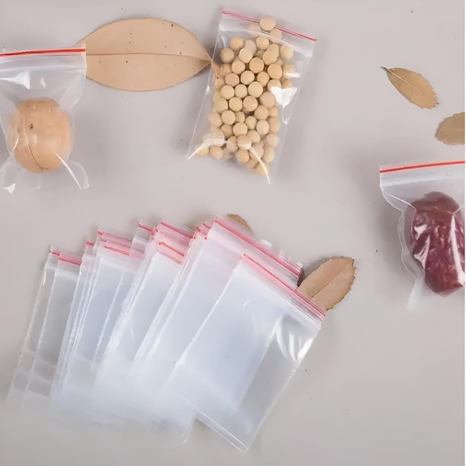 Reusable Ziplock Bags -50pcs-Pack | Multi-Size Food Grade Plastic | Leak-Proof, Microwave & Freezer Safe | Perfect for Kitchen, Office, Industrial & Fridge Storage