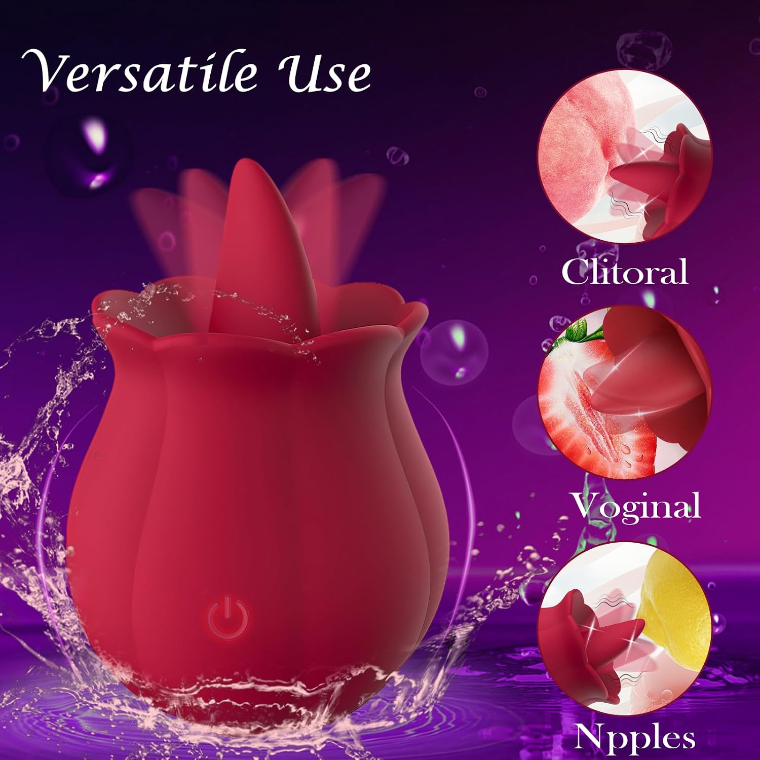 Tongue Clitoral Rose Vibrator, Adult Toys Vibration Stimulator for Women | Licking Rose Adult Toy | 10 Speed Vibrating, for Couples view 4