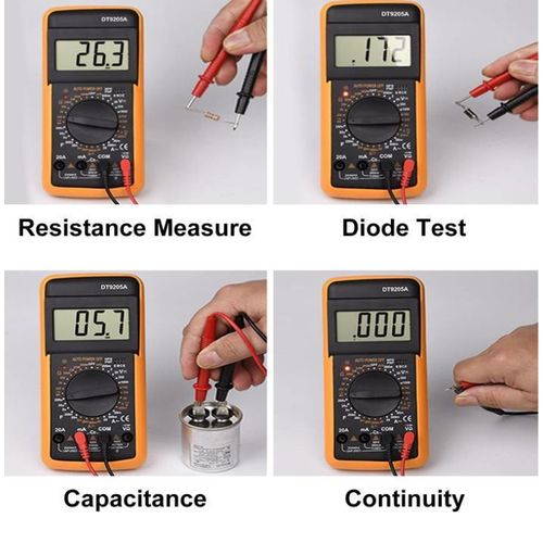 Digital Multimeter AC/DC Voltmeter Ammeter Ohmmeter – LCD Display, 1999 Counts, Resistance Capacitance Diode & Continuity Tester, Electricians & DIY