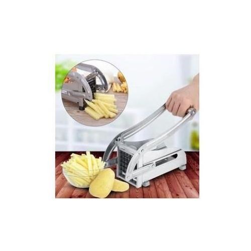 Stainless Steel Chips Cutter French Fry Cutter & Potato Chipper – Sharp Blades, Non-Slip Suction Base, Easy Lever Action, Home & Restaurant Use