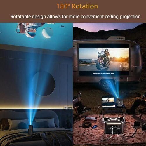 HY320 Smart Projector Native 1080P Full HD – 390 ANSI Lumens, 4K Support, WiFi 6, Bluetooth 5.0, 180° Rotation, Auto Keystone, Android 11, 30–150 Inch